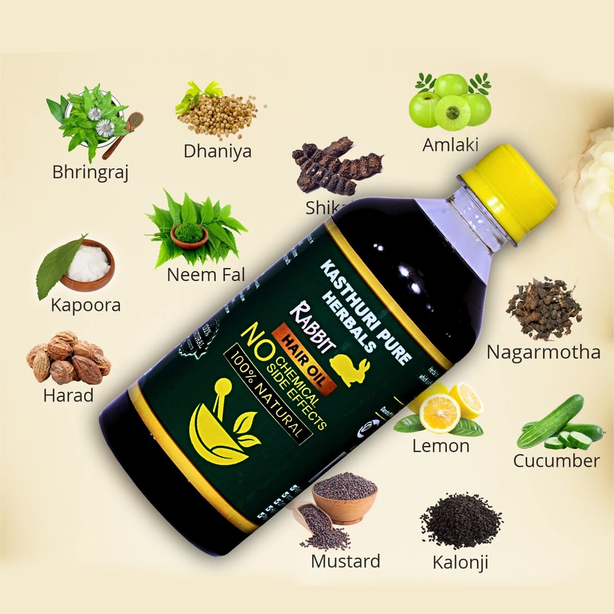 Kasthuri Pure Herbals Rabbit Hair Oil – Single Pack 500ml