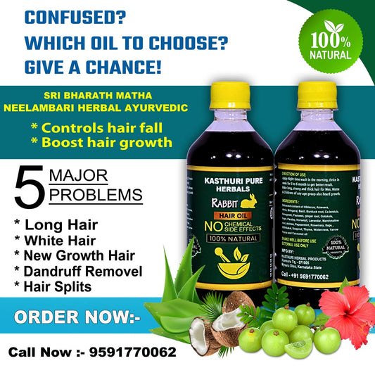 Kasthuri Pure Herbals Rabbit Hair Oil all veriants